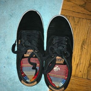 Vans size 7.5 black on white canvas